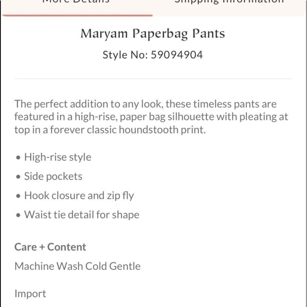 FREE PEOPLE MARYAM HOUNDSTOOTH PAPER-BAG SLACKS - Picture 14 of 15